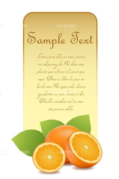 Gold and Beige Banner with Oranges and Sample Text